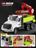 Kids' construction engineering toys - alloy dump truck, mixer truck, crane, excavator, log loader, and transporter - ages 3-6