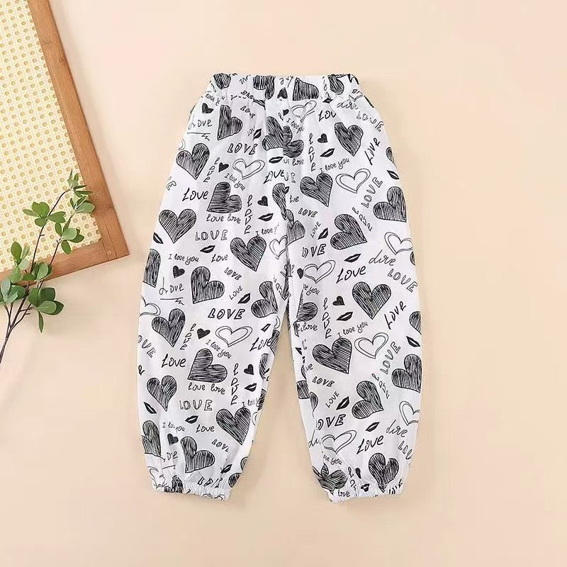 Pantssummer thin summer clothes big kids girls loose style ice silk bloomers summer kids anti-mosquito pants