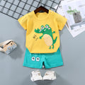 Kids' short-sleeve set: 100% cotton boys' t-shirt & baby summer outfit - girls' shorts, infant clothing, wholesale summer apparel