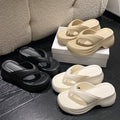 Women's flip-flops: chunky platform wedge, 2025 new summer collection, stylish and versatile outdoor sandals, non-slip and odor-resistant
