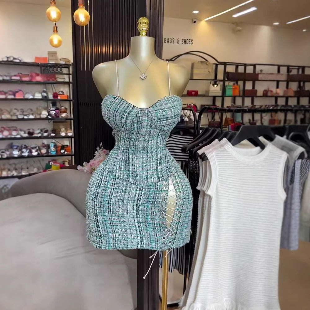 European and american cross-border women's fashion:  summer new arrivals - sexy and chic camisole top with high-waisted midi skirt fashion set