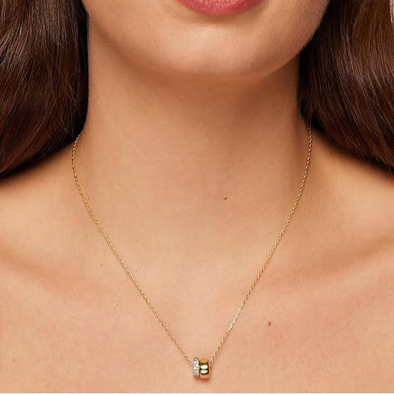 amazon new product cubic zirconia inlaid narrow face ring 14k wide face ring double pendant easiest for match necklace