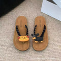 Flip-flops for women summernew arrival beach popularins hot dog outwear vacation flip-flops cute plaidflats slippers