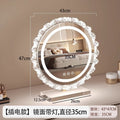 Crystal smart acrylic base makeup mirror with led light - desktop vanity mirror for bedroom