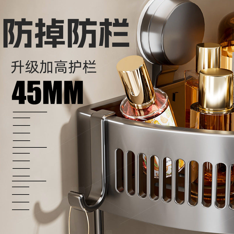 Bathroom triangle storage rack, no need to punch holes, bathroom, toilet, wall-mounted washbasin, bath storage rack