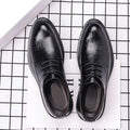 Men's leather dress shoes - business, casual, trendy, spring, british style, groom, korean style, cross-border, soft sole, breathable wedding shoes