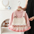 Girls' sweater set - new autumn/winter  collection - baby outfit - cartoon knit top & tutu skirt two-piece set