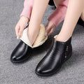 Winter slip-on fleece-lined cotton shoes heattech ladieswear shoes non-slipthickened cotton shoes for middle-aged and elderly people flatsnon-slip granny shoes