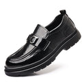 Men's leather shoes: new trendy fashion business shoes, thick-soled, wear-resistant, slip-on loafers, casual moccasins