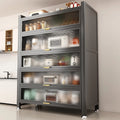 Kitchen storage rack floor-standing multi-layer dust-proof storage cabinet microwave oven for home with door multi-functional cabinet storage cabinet