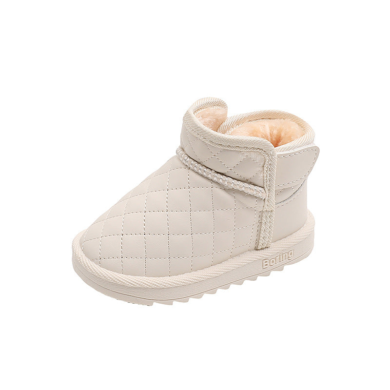 Baby snow boots winter fleece-lined thickened toddler cotton shoes infant warm shoes first walker shoes boys and girls cotton boots