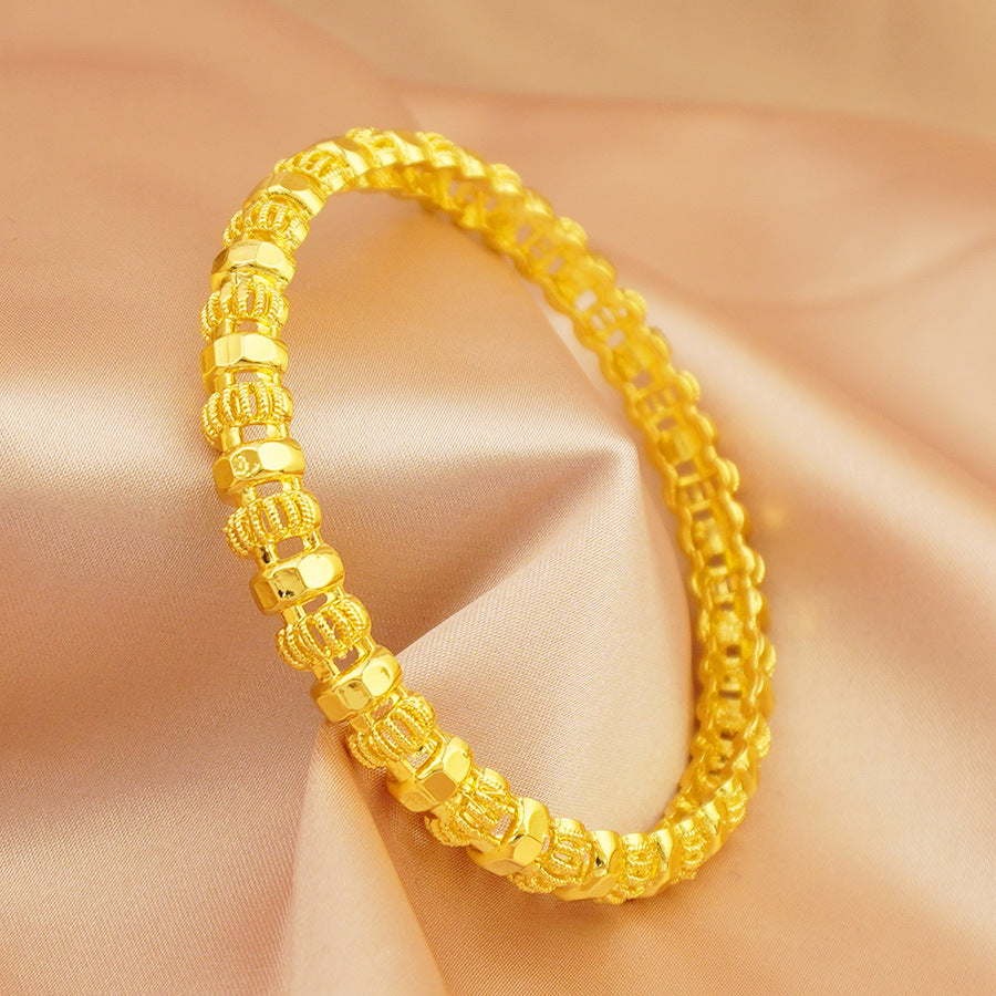 Wholesale 24k gold plated bangle dubai wedding indian nigerian women's bridal gold bangle jewelry wholesale