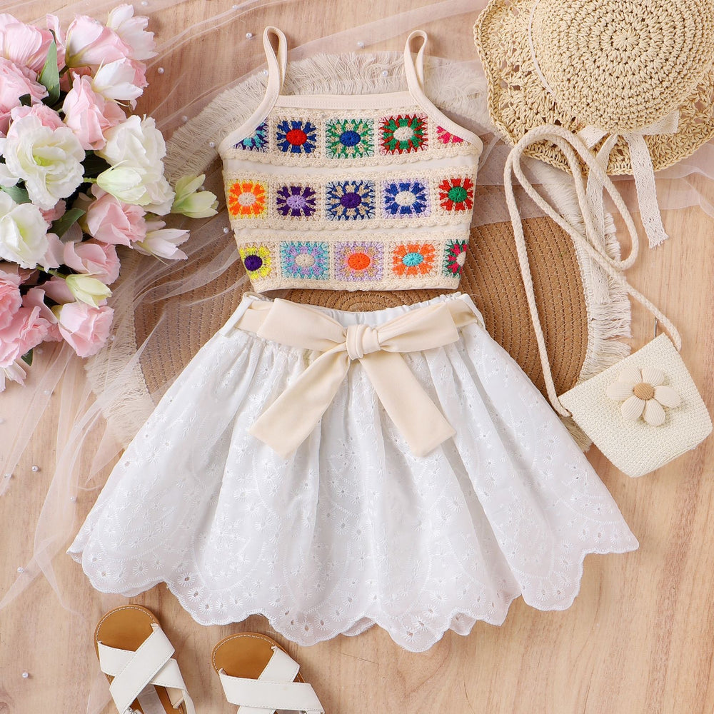 girls' sleeveless flounced fluffy gauze princess dress