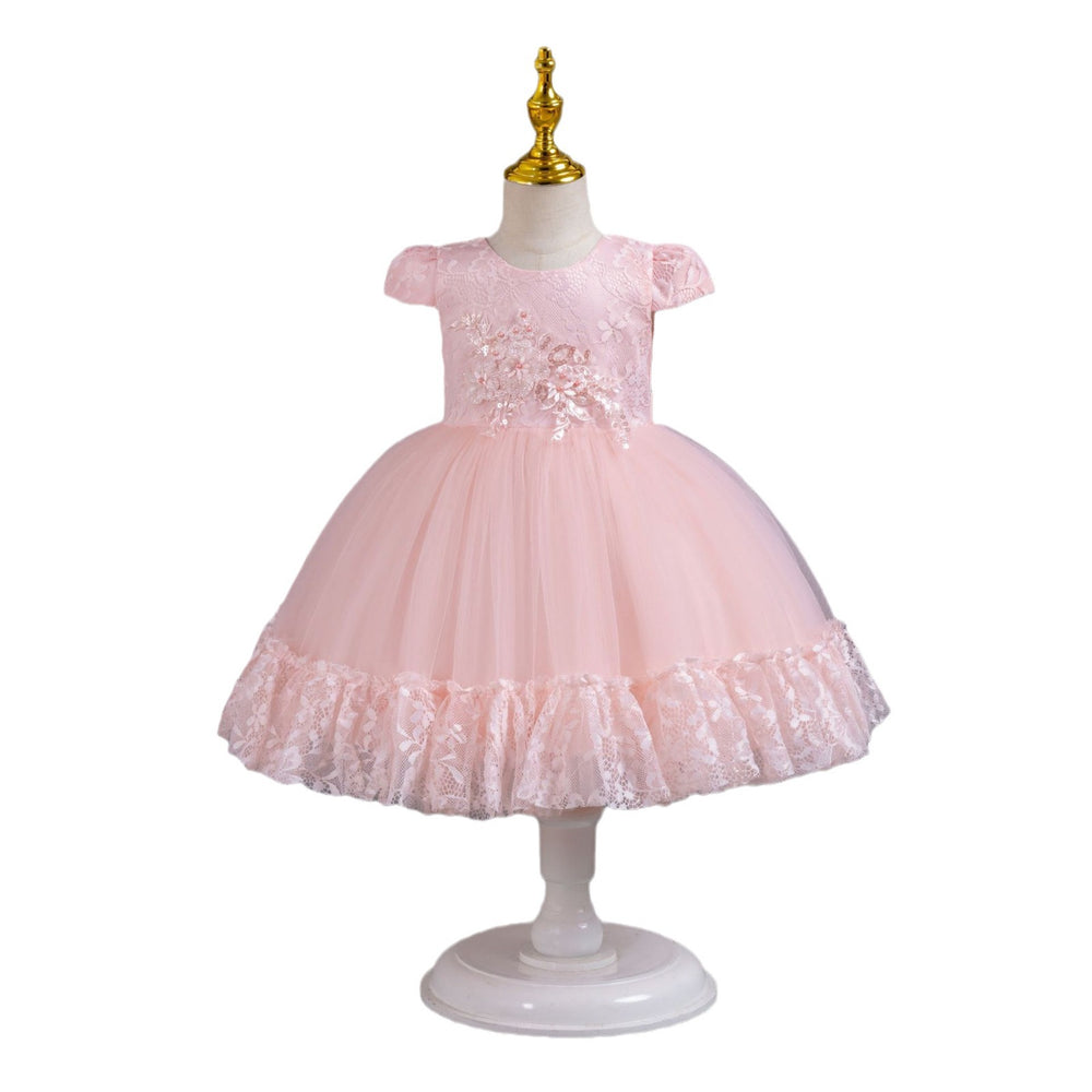 Exportin stockchildren's dresslace tutu princess dress one year old evening dress female baby dress