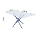 Factory direct wholesale custom modern minimalist tempered glass office desk conference table carbon steel design transparent home dining table