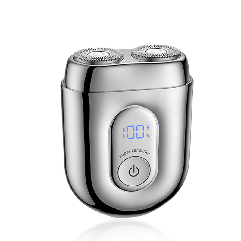 Mini alloy electric shaver - portable, full body waterproof, magnetic dual ring blade head, men's razor, car use