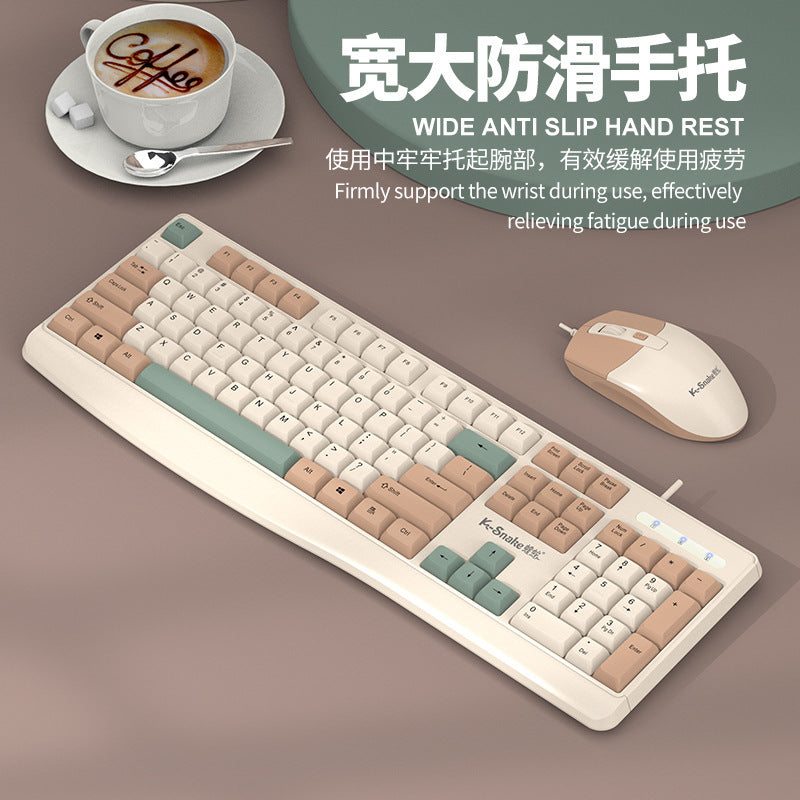 Viper km300 wired office business keyboard and mouse combo - stylish color scheme for desktop and laptop