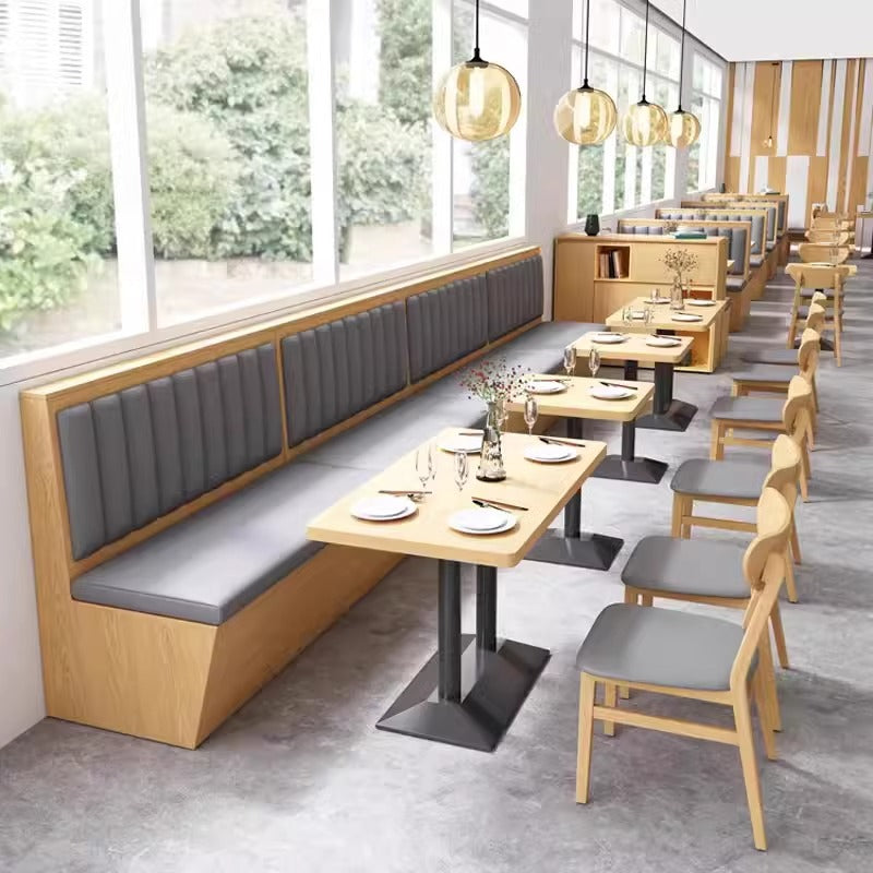 Customized catering booth sofa tea restaurant noodle shop snacks fast food milk tea burger shop plate sofa table and chairs