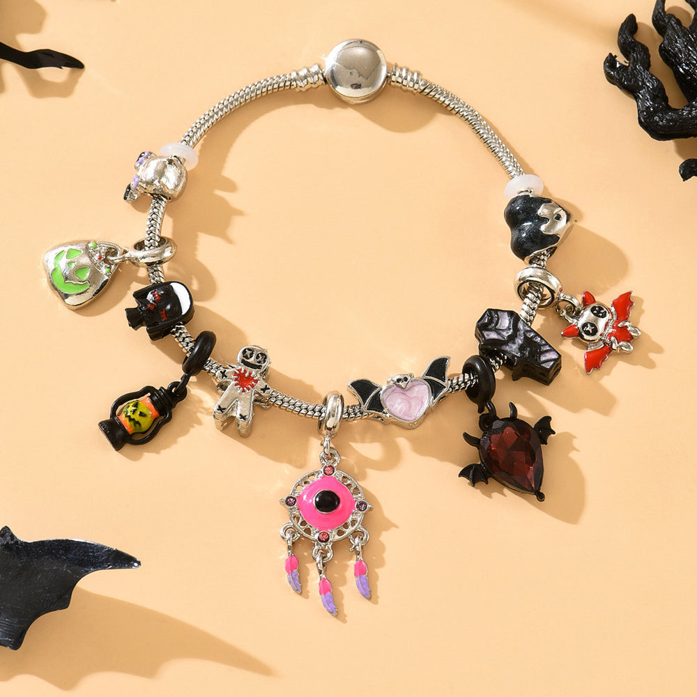 Halloween bracelet wholesale fashion cross-border jewelry cartoon stylish oil drop bat pumpkin devil's eye bracelet for women