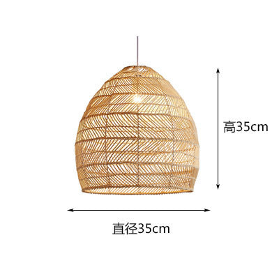Wabi Silent Wind Catering Chandelier Chinese Living Room Dining Room Tea Room Zen Light Homestay Study Bedside Japanese Rattan Chandelier