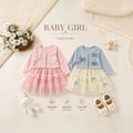 Sweet bowknot girls' dress - new mesh collection for autumn  - sweet mesh princess dress for baby girls