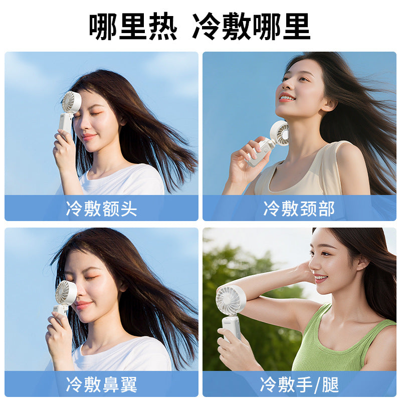 new outdoor hanging umbrella fan portable mini handheld hanging neck ice compress clip fan gift wholesale