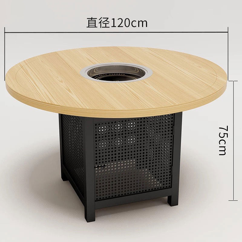 Customized self-service barbecue shop string hot pot table induction cooker integrated table and chairs, tea house booth restaurant sofa table and chairs