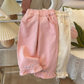 spring/autumn new arrivals: girls' casual pants - loose fit, stylish, fresh floral print, long pants for kids and toddlers, korean style