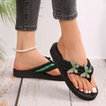 summernew arrival herringbone wedge slippers women's exportplus size women's shoes k-style women's beach butterfly rhinestone slippers