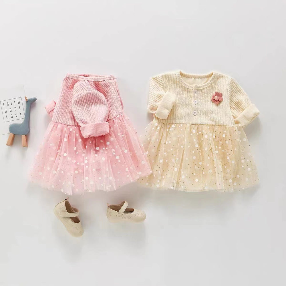 Infant spring & fall outfit full month baby girl one-piece haki western style princess autum hundred days baby outing crawling clothes trendy
