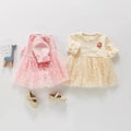 Infant spring & fall outfit full month baby girl one-piece haki western style princess autum hundred days baby outing crawling clothes trendy