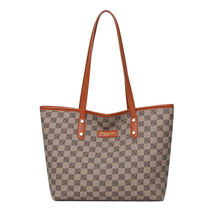 Large capacity women's fashion handbag - versatile tote bag, 2026 new shoulder bag, trendy printed everyday commuter bag