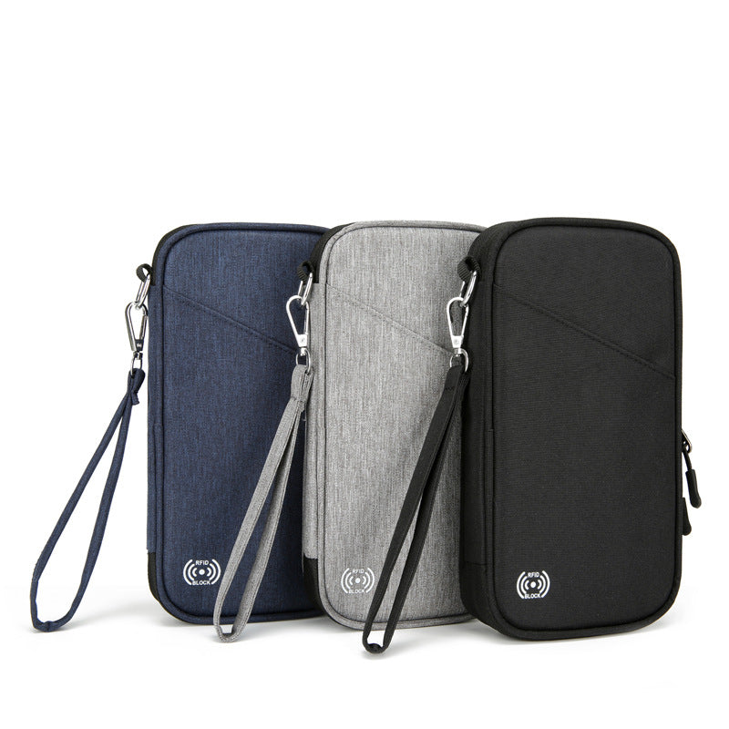 Passport ID bag Thin and light anti-theft brush Boarding portable storage Multi-function bag Large capacity Long ticket clip Money clip