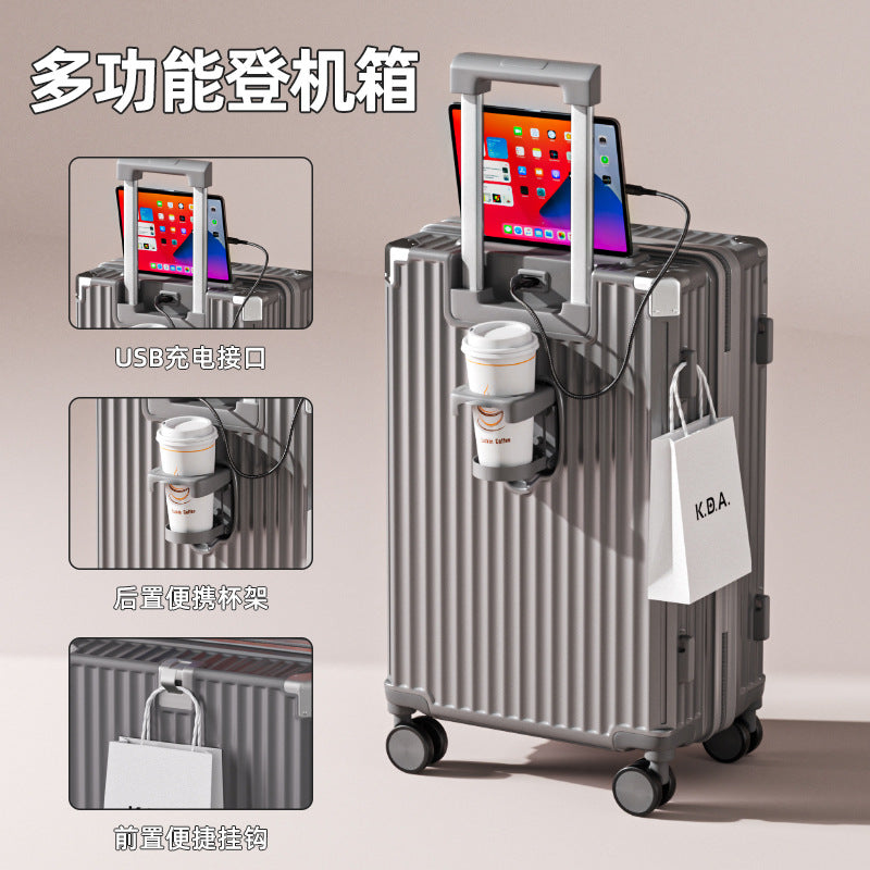 Multifunctional Japanese suitcase Women's trolley case Men's strong and durable Student universal wheel password suitcase Leather case