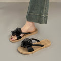 Summer fashioneasiest for matchnew arrivalpure colorcasual one-line sandals women's outwear soft bottom classic ribbon beach slippers