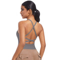 European and american new crossover strap backless sports bra yoga top long shaping bodysuit running fitness tank top for women