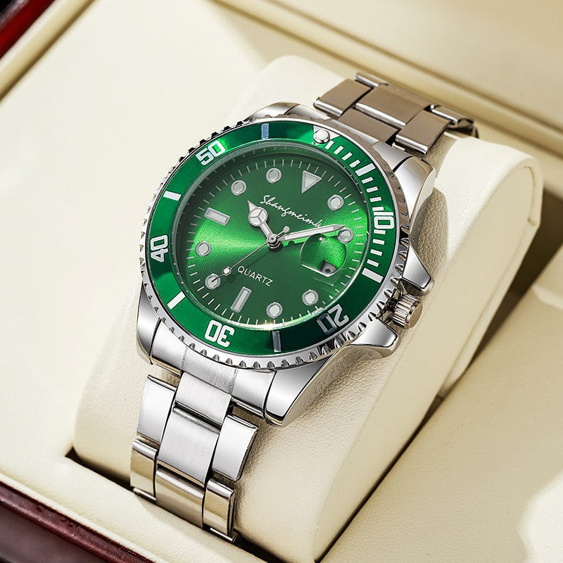 New arrival green water ghost fully automatic fake mechanical watch men's watch calendar waterproof luminous douyin kuaishou hot selling watch