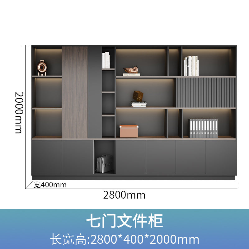 Office background cabinet bookcase boss file cabinet wall floor cabinet wooden information cabinet storage cabinet