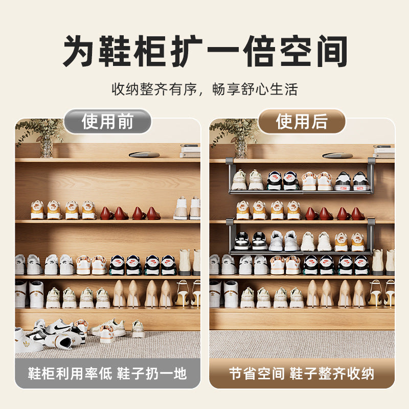 Shoe rack, household cabinet storage rack, free installation, basin rack, retractable cabinet, slipper hanger wholesale