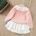 Dropshipping  autumn new girls' sweater two-piece set - sweet & chic bow detail