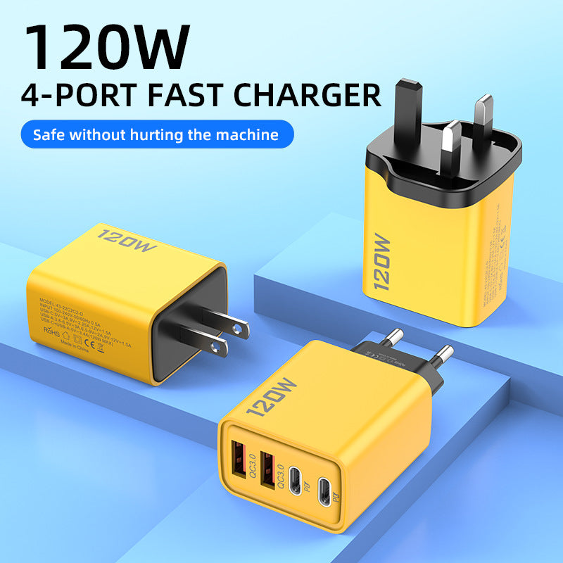 exclusive dual pd + dual usb type-c mobile phone charger multi-port european and american standard british standard travel fast charging head