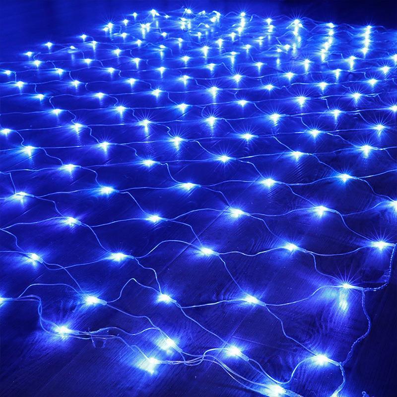 LED net lights, colorful lights, flashing lights, string lights, outdoor waterproof grid shape, full sky, lawn decoration, low voltage fishing net lights