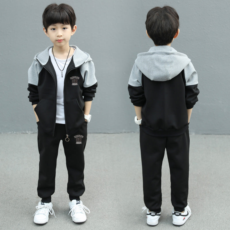 Kids' autumn outfit: boys' fall set  - spring/autumn boys' sporty two-piece trendy korean style fashion set for trendy kids
