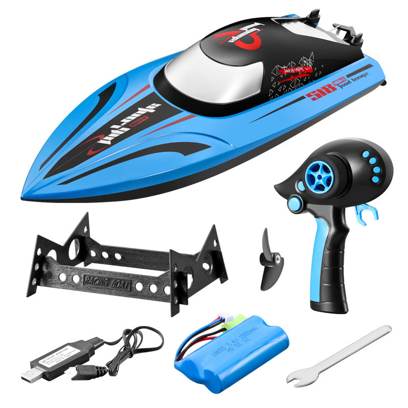 812 high-speed remote control boat with pull-net, extra-high horsepower speedboat, long-lasting battery, double-layer waterproof design, water toy for boys