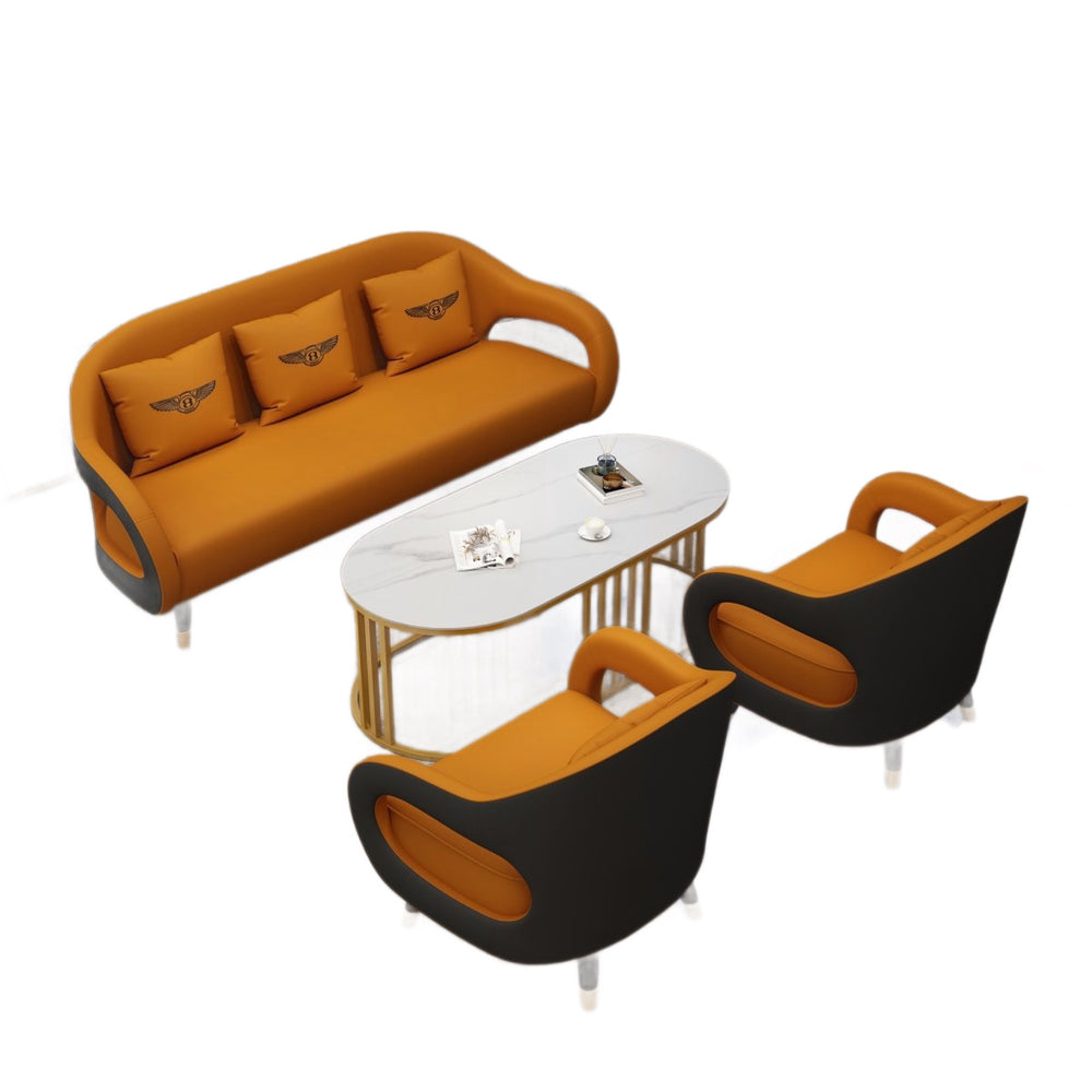 Italian minimalist curved office sofa set - modern, simple business reception, negotiation table and chairs for sales centers