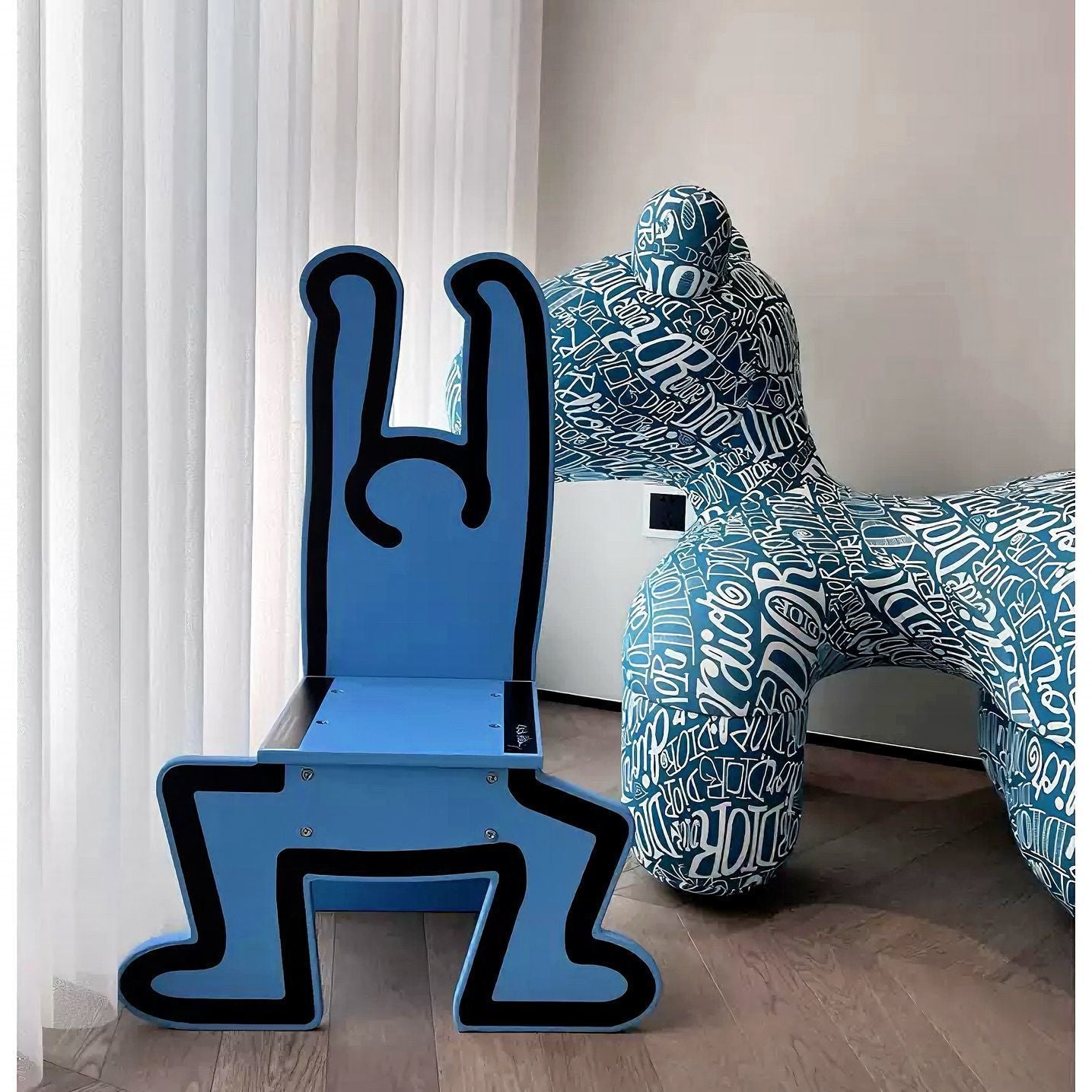 Art Fashion Chair Children's Back Chair Decorative Graffiti Art Chair Shaped Creative Stool