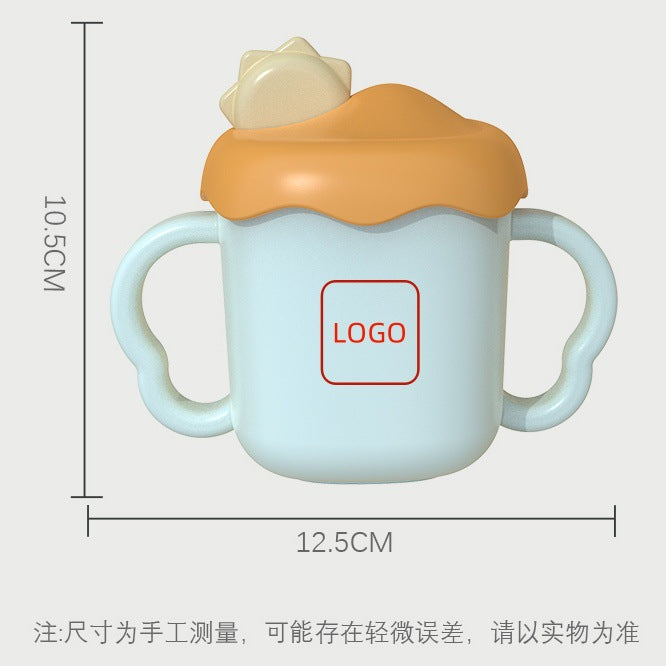 Custom baby milk cup, kids straw cup, learning cup, infant-specific with handle, pp drop-resistant, maternity and baby supplies