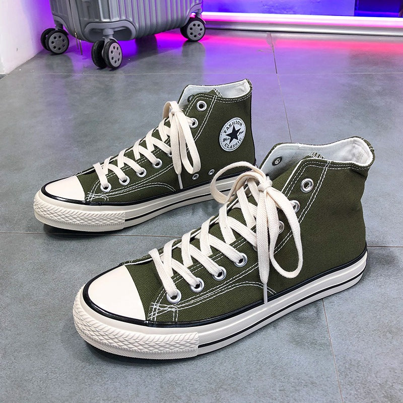 1970s retro skate shoes korean style trendy summer breathable versatile student high-top canvas shoes men's couple fashion sneakers