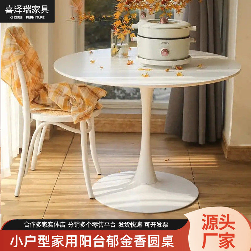 Factory direct small round table for home bedroom, living room, dining room, commercial negotiation, and modern fashion small dining table for bubble tea shops