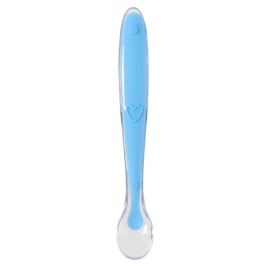 Factory custom baby silicone spoon baby silicone soft spoon newborn food supplement spoon soft head spoon child feeding tableware
